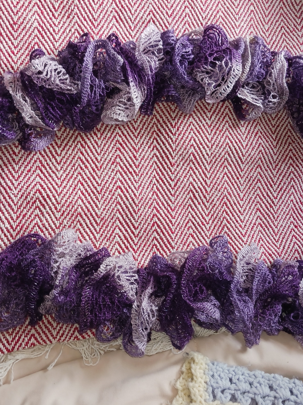 Purple Gradient Ruffle Scarf - Lightweight Layering Accessory
